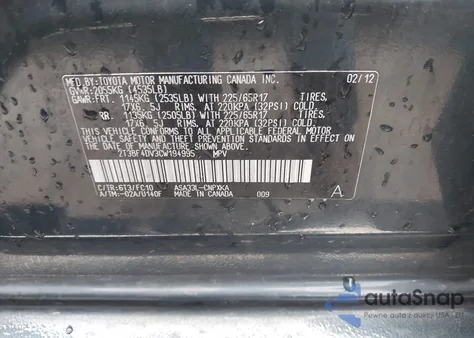 2012 Toyota Rav4 из США, поврежденный, VIN 2T3BF4DV3CW194995